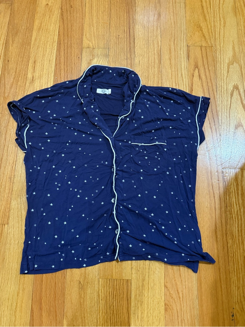 UGG Star Print Pajama Top - Navy, Small